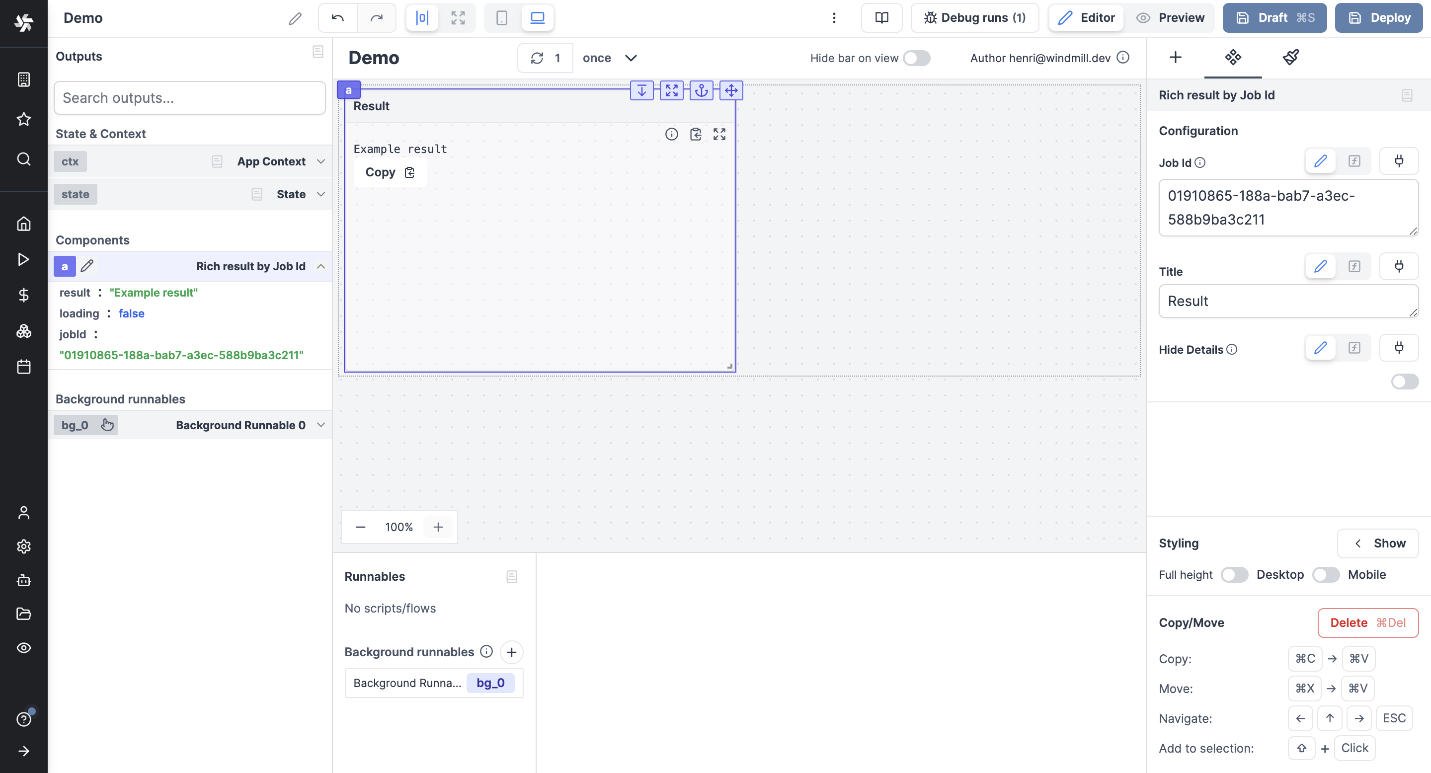Rich result by job id Rich result by job id